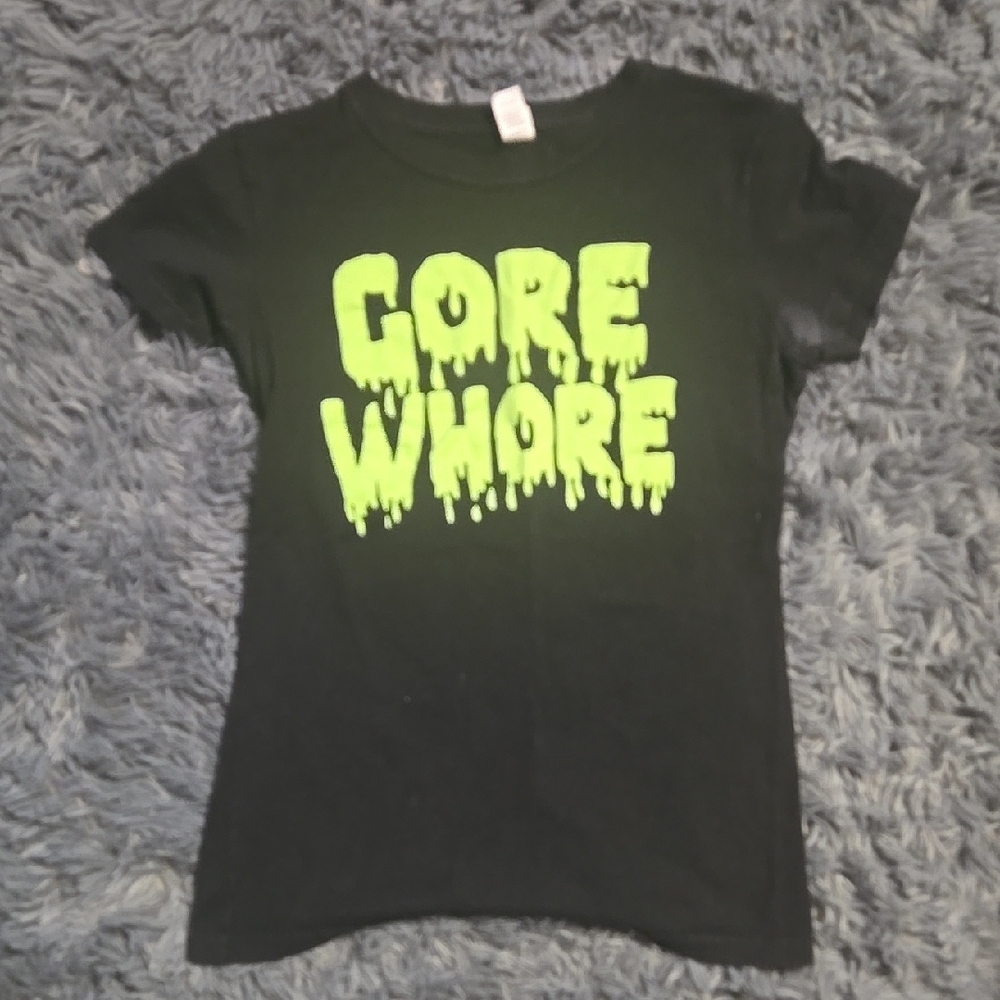 Black T-Shirt with Neon Green Print